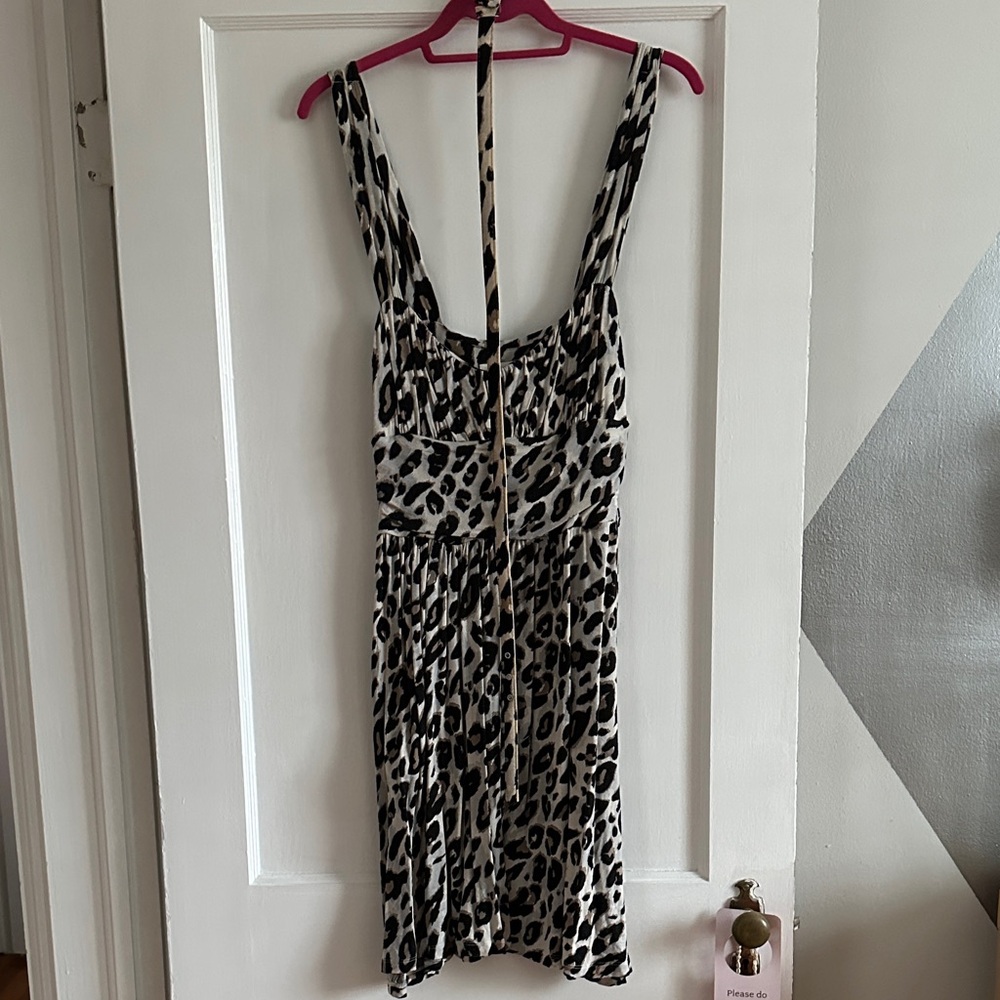 BB Dakota Black and Cream Animal Print Mini Dress